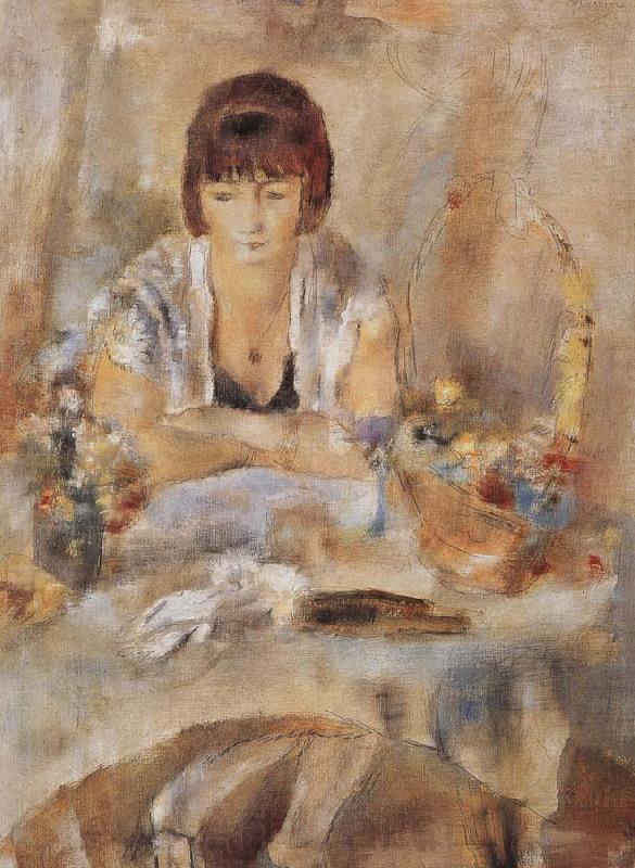 Jules Pascin Lucy at the front of table France oil painting art